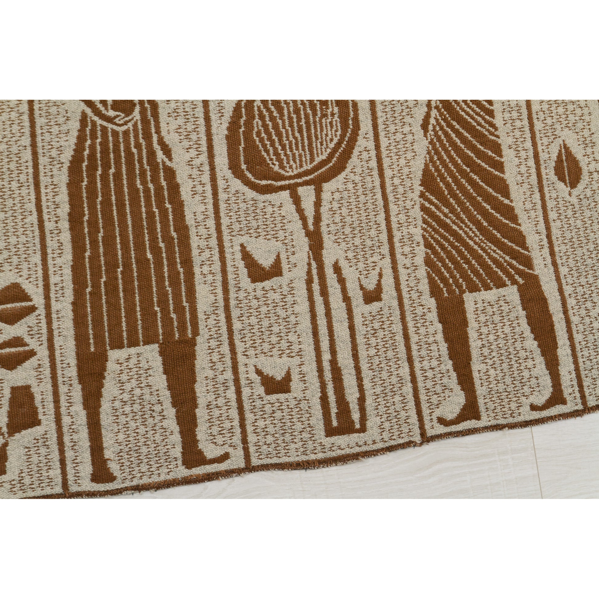 Characteristic figurative design of the tapestry, showing stylized human forms common in 1960s Hungarian public art.