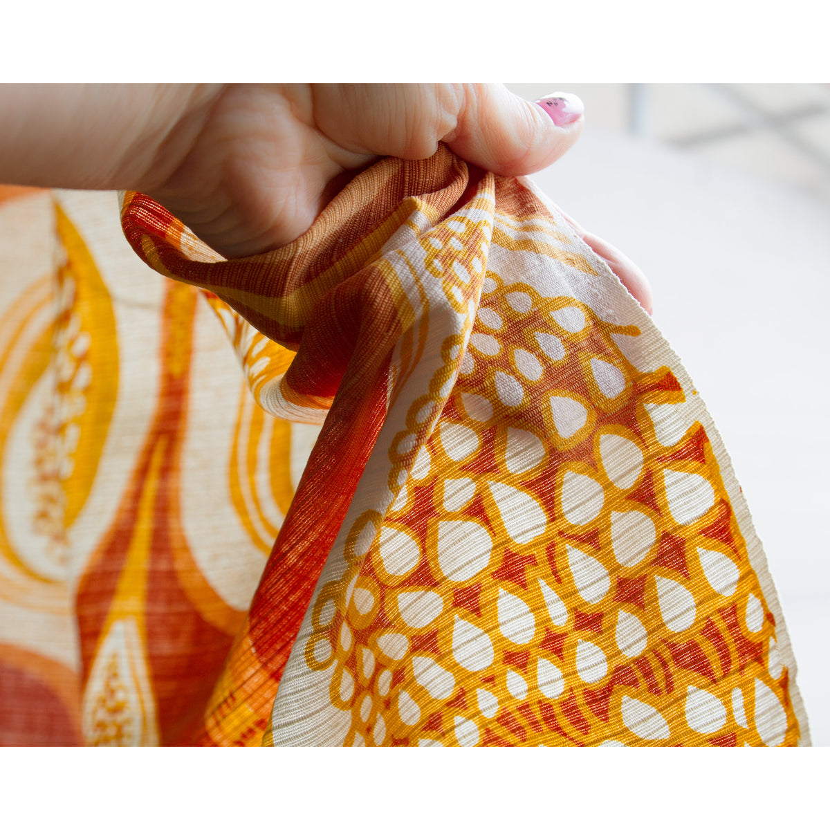 Vintage seed pod print cotton fabric, ideal for retro or mid century style cushion covers, bags and textile crafts